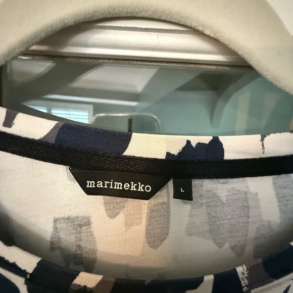 Marimekko Navy and Gray Abstract Mini Dress - Picture 2 of 3